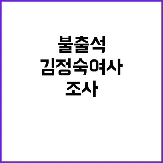 김정숙 여사 검찰 조사 불출석 충격 소식!