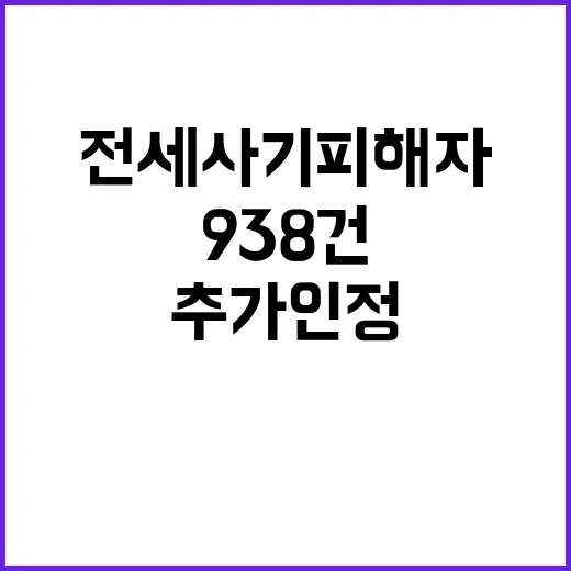 전세사기피해자 2만 4668건 추가 인정된 938건!