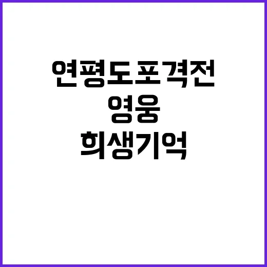 연평도 포격전 영웅의 희생 기억하기!