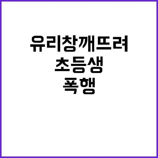 폭행 사건 60대 여성이 초등생 유리창 깨뜨려!