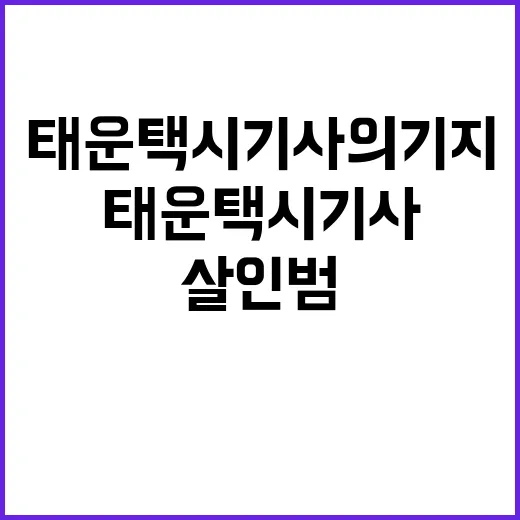 “살인범 태운 택시기사의 기지 실제 상황이라니!”