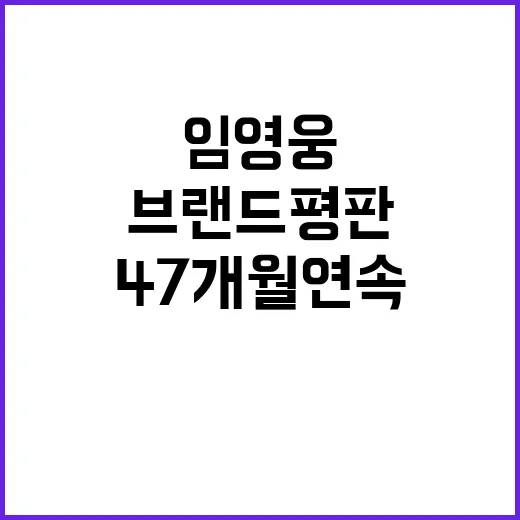 임영웅 47개월 연속 브랜드평판 1위 기록!