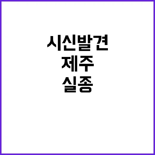 모터보트 선장 실종 제주 바다서 시신 발견