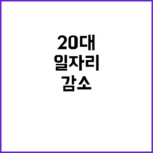 일자리 감소 20대 청년 13만 개 감소 충격!