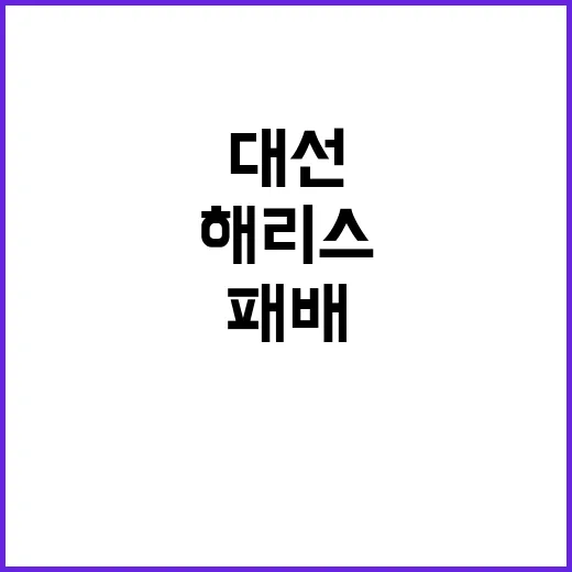 대선 패배 해리스 그녀의 다음 행보 궁금증 유발!