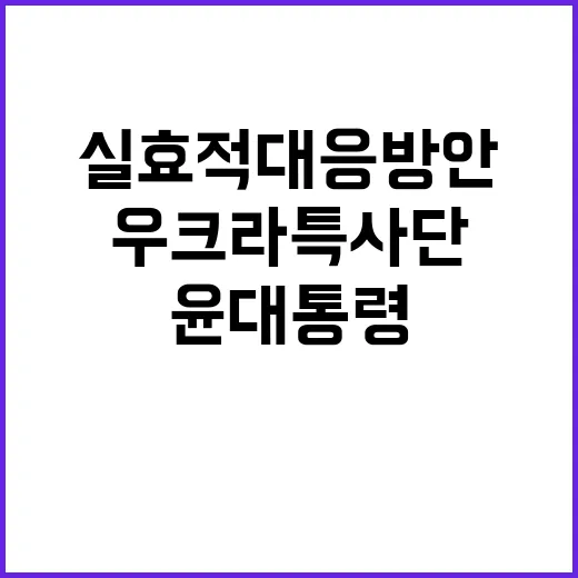 우크라 특사단 윤 대통령의 실효적 대응 방안 강조!