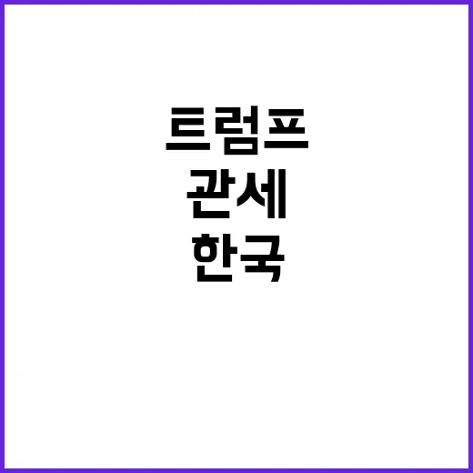 관세 위기 트럼프의 엄포가 한국을 덮쳤다!