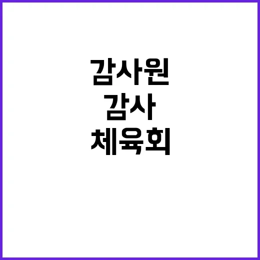 감사원 체육회 감사…