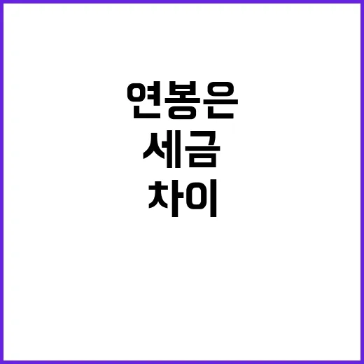 세금 차이 연봉은 같지만 이유는?