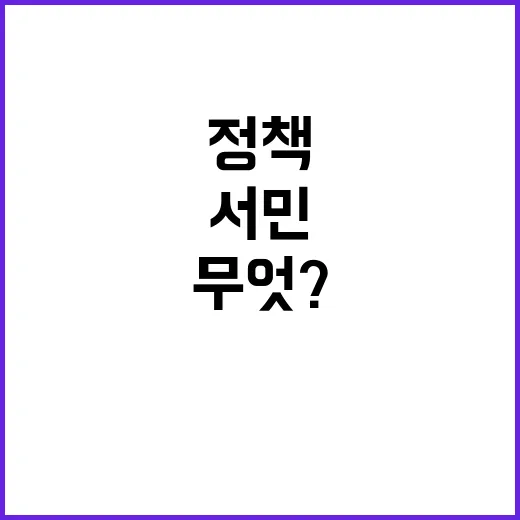 서민 정책 국민 마음 사로잡은 이유는 무엇?