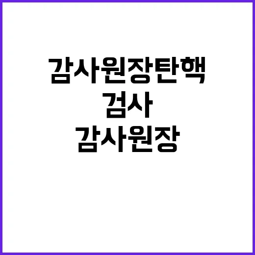 감사원장 탄핵 검사 고발로 국정 흔드는 野!