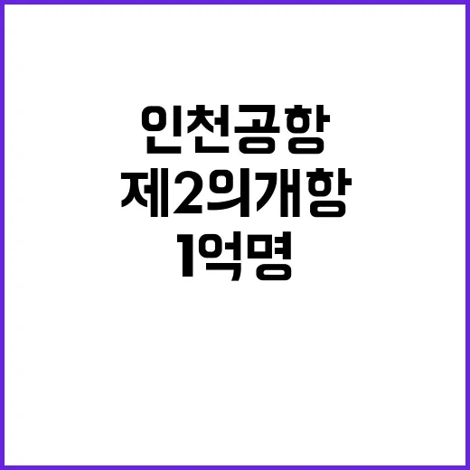 인천공항 제2의 개항으로 여객 1억명 유치!