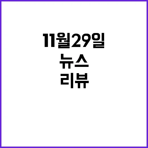 뉴스리뷰 11월 29일 사건의 모든 것!