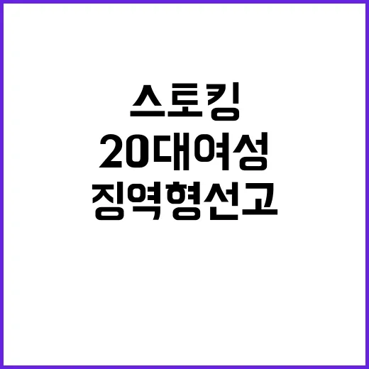 스토킹 사건 20대…