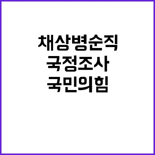 채 상병 순직사건 국민의힘 국정조사 참여 결정!