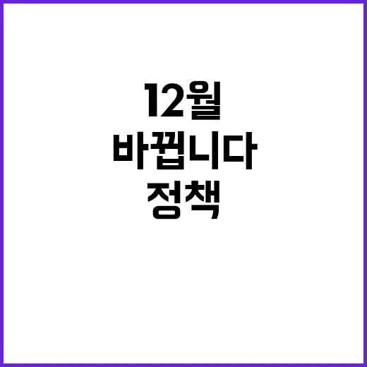 정책변화 12월부터…