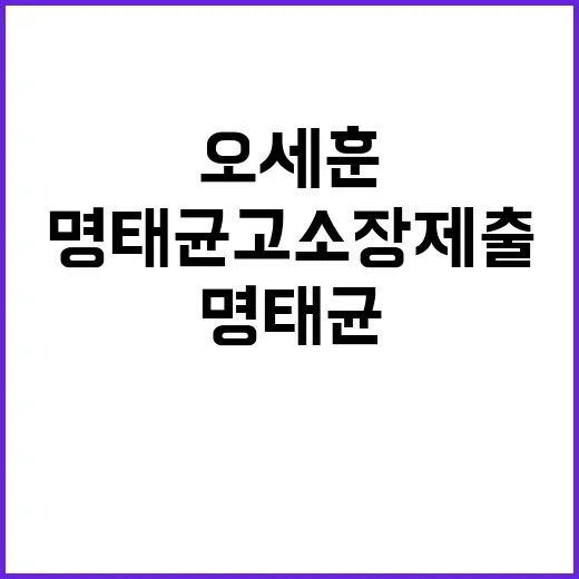 오세훈 법적 책임 명태균 고소장 제출! 클릭하세요!