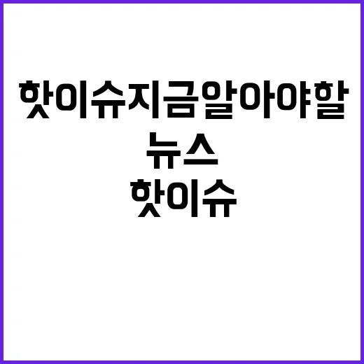 핫이슈 지금 알아야 할 5가지 뉴스를 확인하라!