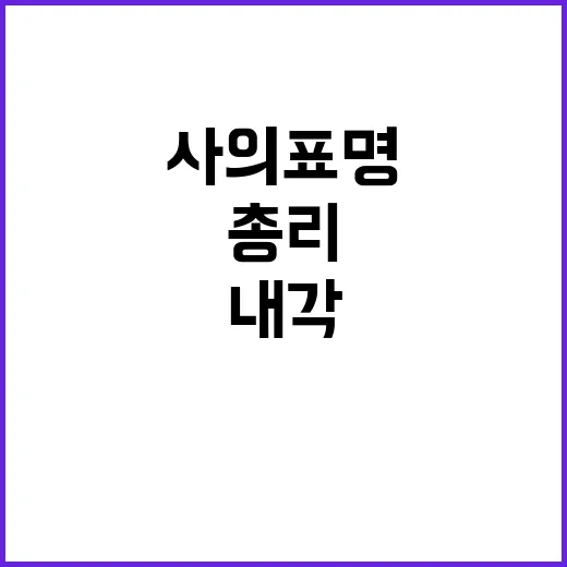 내각 사의 표명 한총리의 결의는 무엇인가?