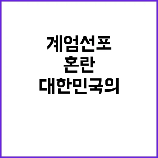 계엄 선포 대한민국의 혼란스러운 미래 대처 방법은?