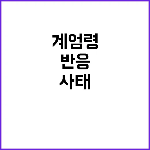 계엄령 사태 주요국의 우려와 안도의 반응!