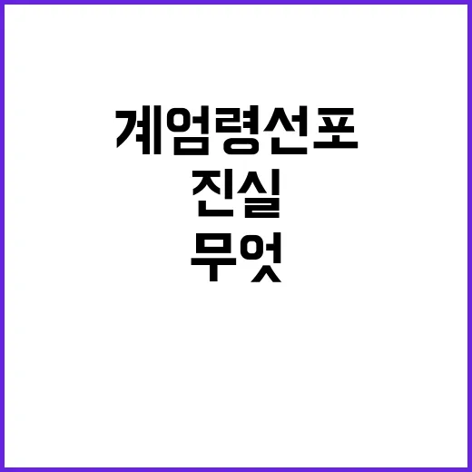 계엄령 선포 그 뒤…