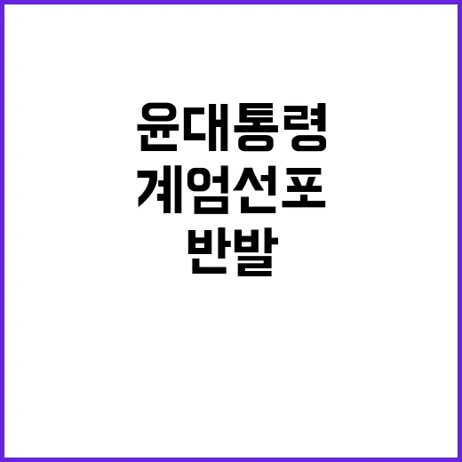 계엄 선포 국민 반발 키우는 윤 대통령 인식!