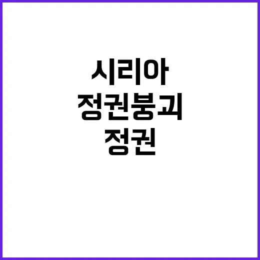 시리아 정권 붕괴 …