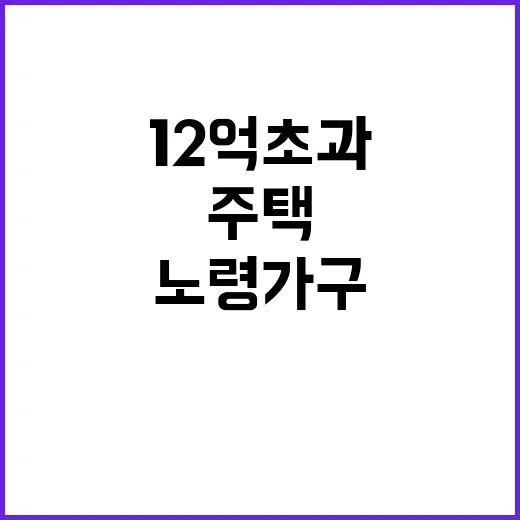 ‘민간 종신 주택연금’ 12억 초과 노령가구 혜택!