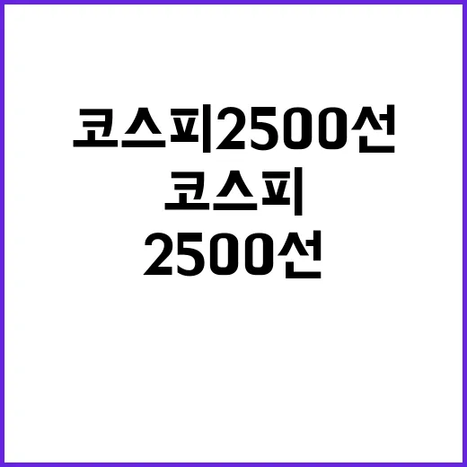 코스피 2500선 회복에 대한 놀라운 순간!