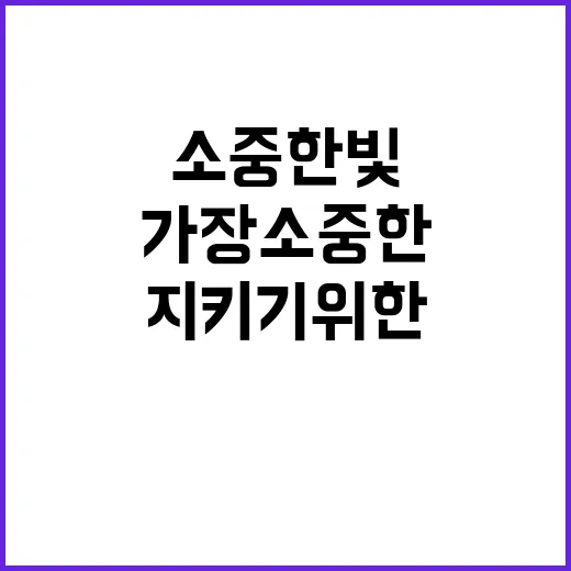 가장 소중한 빛 소중한 것 지키기 위한 선택!