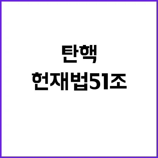 탄핵 가능성… 헌재법 51조의 숨겨진 변수!