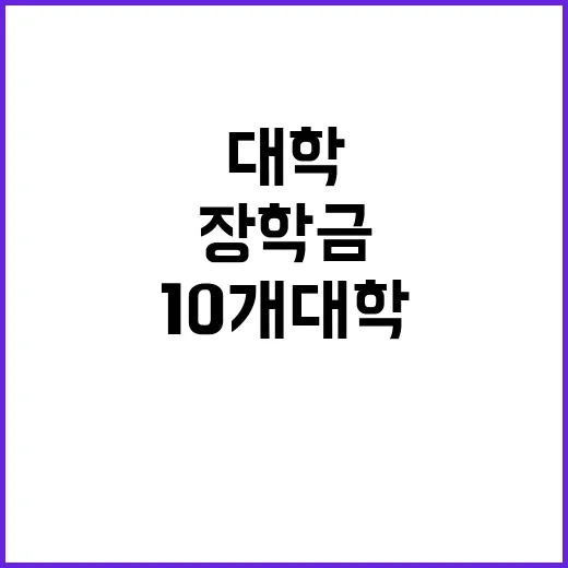 장학금 지원 10개 대학에 대한 충격 발표!