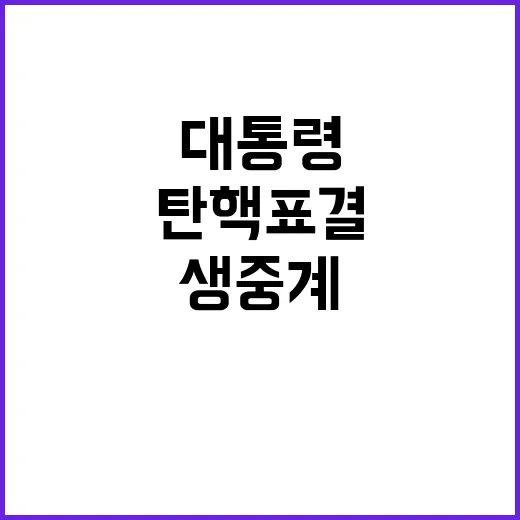 탄핵 표결 윤 대통령 관저에서 생중계 예정!