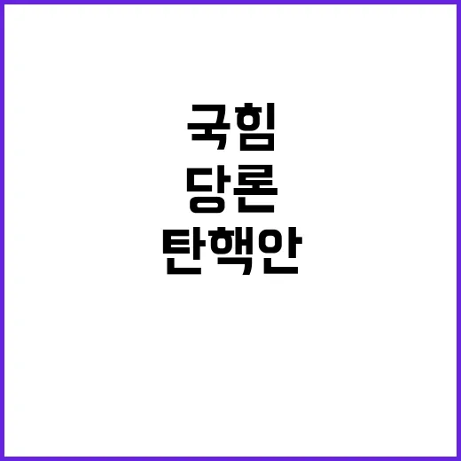 국힘 탄핵안 부결로…