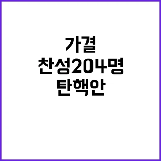 찬성 204명 탄핵안 가결…헌재의 선택은?