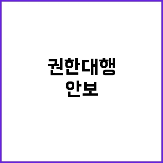 안보 상황 권한대행 韓의 급선무였다!