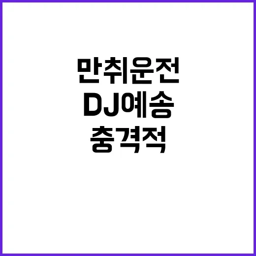 만취 운전 반려견과 DJ예송의 충격적 징역형!