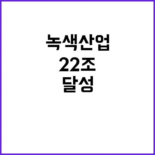 녹색산업 정부와 기업의 협력으로 22조 달성!