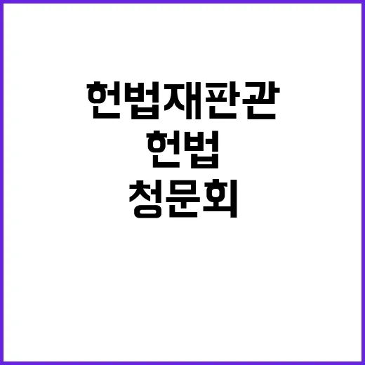 헌법재판관 청문회 …