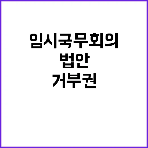 법안 모레 임시국무회의에서 정부 거부권 심의!