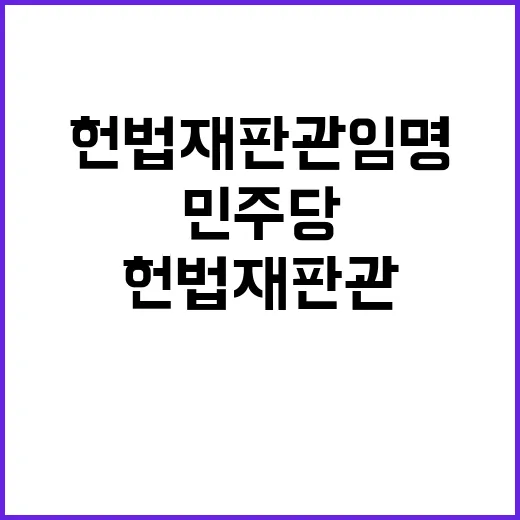 헌법재판관 임명 민주당 이중잣대에 국민의 분노!