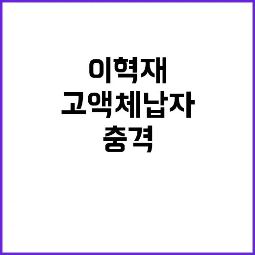 고액체납자 공개 이혁재·김진명 충격 반전!