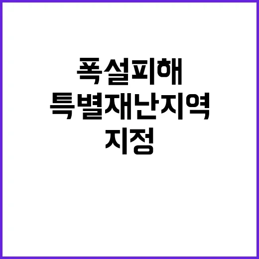 폭설 피해 특별재난지역 11곳 추가 지정!