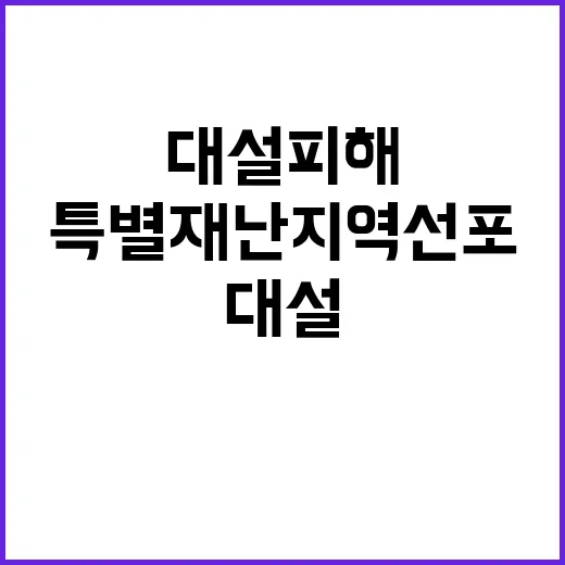 대설피해 한덕수 특별재난지역 선포 소식 공개!