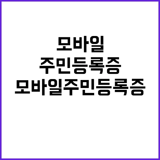 모바일 주민등록증 …