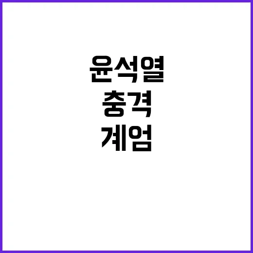 계엄 윤석열의 충격…