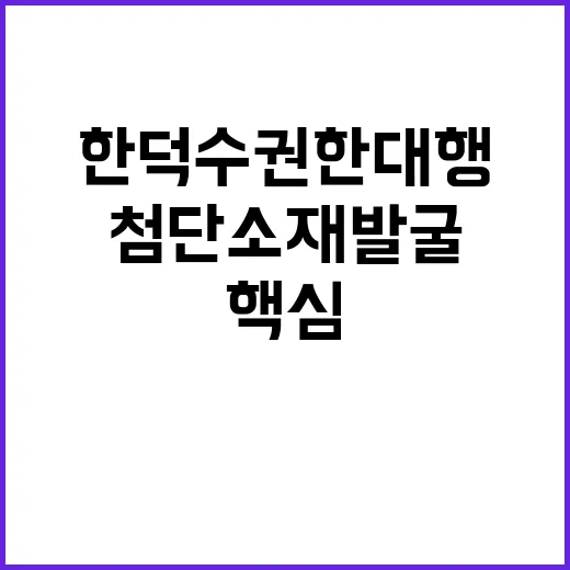 첨단소재 발굴 한덕수 권한대행의 핵심 기술 확보!