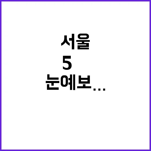 서울 눈 예보…5㎝…