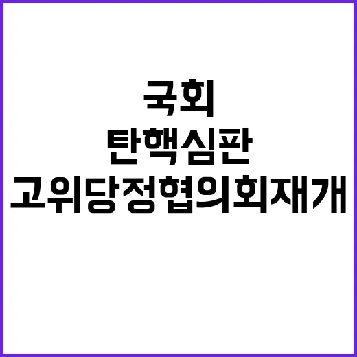 탄핵심판 국회 고위당정협의회 재개 소식 공개!